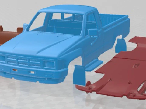 Toyota Hilux DX Long Body 1983 Printable Car 3D Print Model