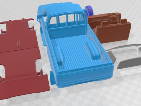 Toyota Hilux DX Long Body 1983 Printable Car 3D Принт Модель