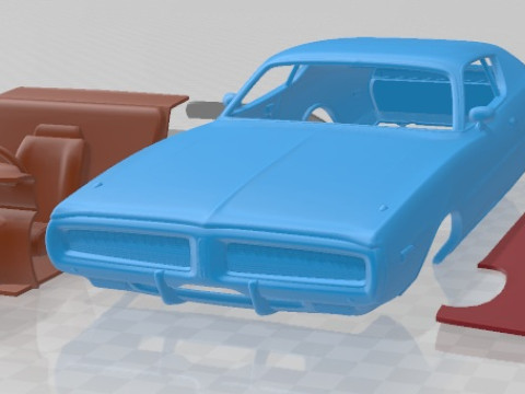 Dodge Charger 1972 Printable Car 3D Print Model