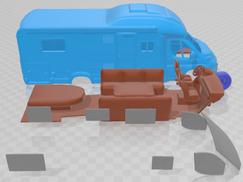 Burstner Ixeo IT 734 G 2016 Printable Motorhome Model Cetak 3D