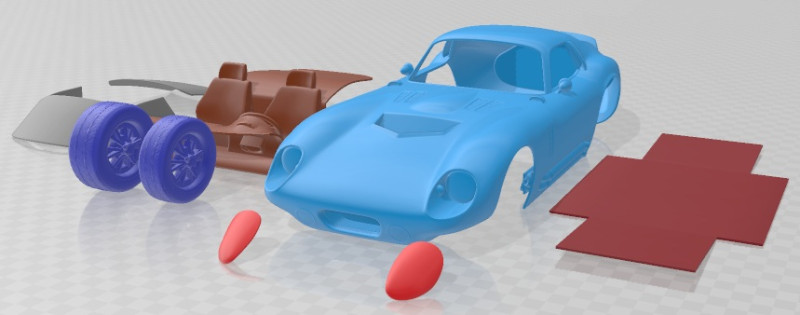 Shelby Cobra Daytona 1964 Printable Car Modello di stampa 3D .c4d .max .obj .3ds .fbx .stl .blend 