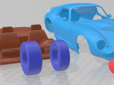 Shelby Cobra Daytona 1964 Printable Car 3D Print Model