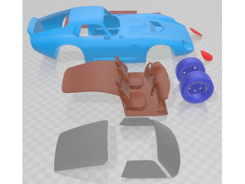Shelby Cobra Daytona 1964 Printable Car Modello di stampa 3D