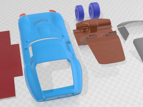Shelby Cobra Daytona 1964 Printable Car 3D Print Model