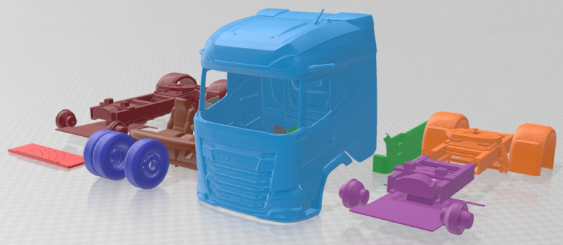 DAF XG Plus FTG 2024 Printable Truck 3D Принт Модель .c4d .max .obj .3ds .fbx .stl .blend 