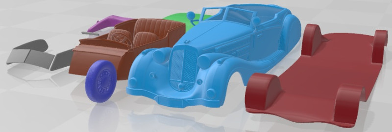 Horch 853 A Voll Ruhrbeck Sport Cabriolet 1937 Printable Car Modelo de Impressão 3D .c4d .max .obj .3ds .fbx .stl .blend 