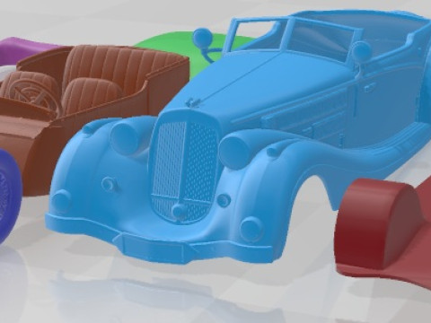 Horch 853 A Voll Ruhrbeck Sport Cabriolet 1937 Printable Car Model do druku 3D
