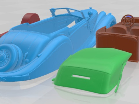 Horch 853 A Voll Ruhrbeck Sport Cabriolet 1937 Printable Car Modelo de Impressão 3D