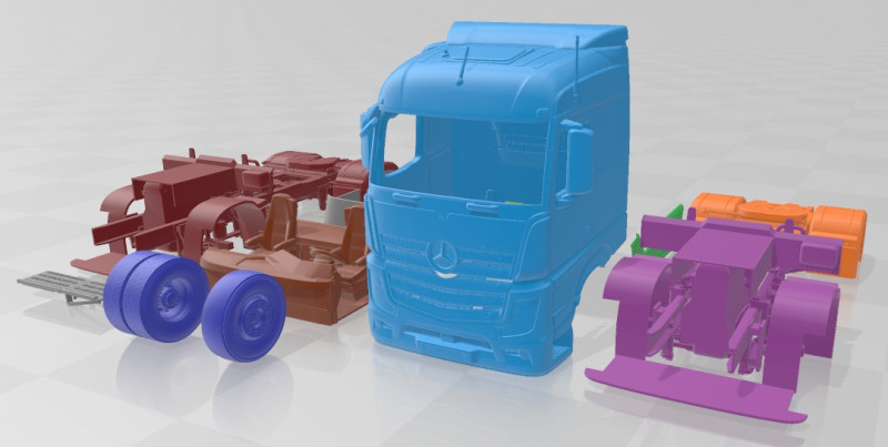 Mercedes Actros Stream Spase 2012 Printable Truck 3Dプリントモデル .c4d .max .obj .3ds .fbx .stl .blend 