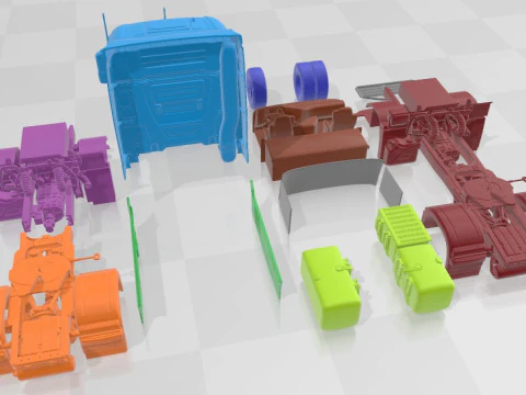 Mercedes Actros Stream Spase 2012 Printable Truck 3D Print Model