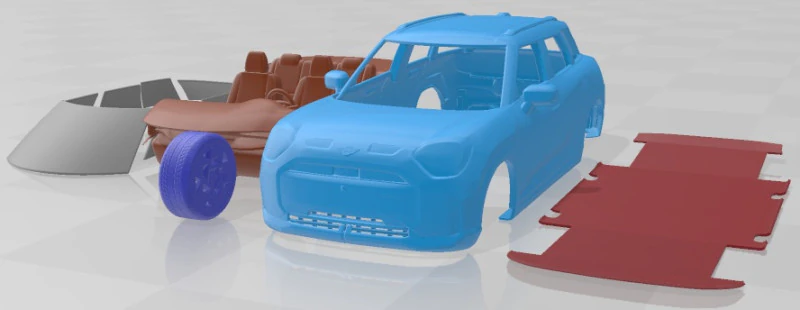 Mini John Cooper Works Aceman Printable Car 3D Print Model .c4d .max .obj .3ds .fbx .stl .blend 