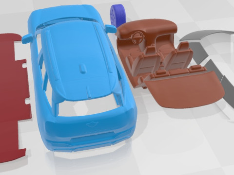 Mini John Cooper Works Aceman Printable Car Modelo de Impressão 3D