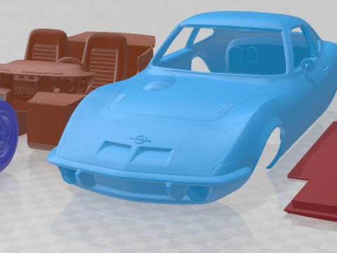 Coche Imprimible Opel GT 1968 Modelo de impresión 3D