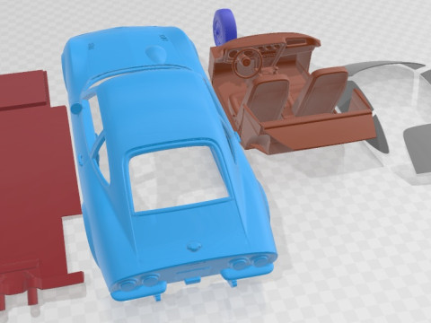 Opel GT 1968 Printable Car 3D-Druckmodell