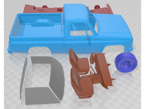 Chevrolet C10 Silverado 1982 Printable Car 3D Принт Модель