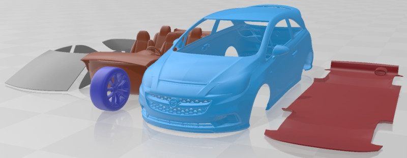 Opel Corsa GSI 2019 Printable Car 3D Baskı Modeli .c4d .max .obj .3ds .fbx .stl .blend 