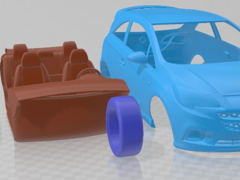 Opel Corsa GSI 2019 Printable Car 3D Baskı Modeli