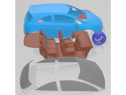 Opel Corsa GSI 2019 Printable Car 3D Baskı Modeli