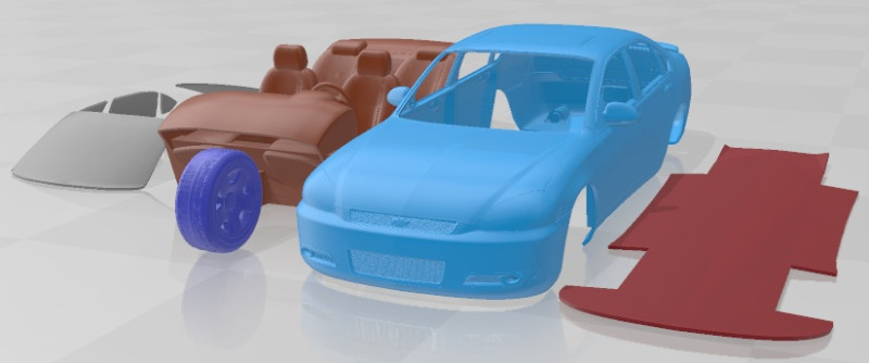 Chevrolet Impala 2006 Printable Car Model Cetak 3D .c4d .max .obj .3ds .fbx .stl .blend 