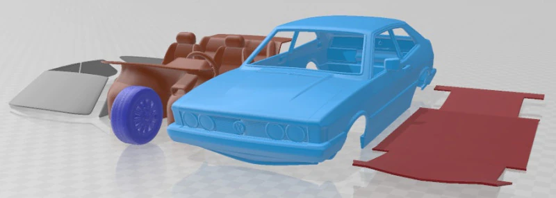 Volkswagen Scirocco 1977 Printable Car 3D Print Model .c4d .max .obj .3ds .fbx .stl .blend