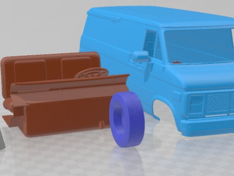 GMC Vandura 1983 Printable Van 3D प्रिंट मॉडल