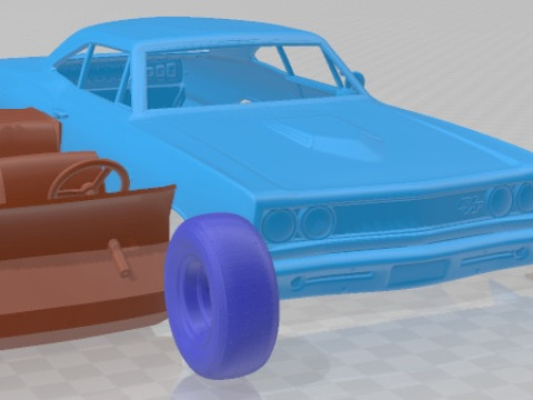Dodge Coronet RT Hardtop Coupe 1968 Printable Car 3D 프린트 모델