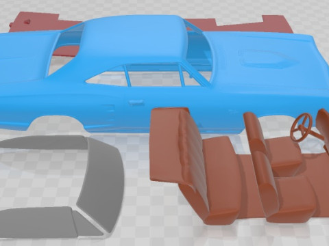 Dodge Coronet RT Hardtop Coupe 1968 Printable Car 3D 프린트 모델
