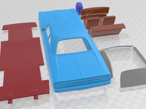 Dodge Coronet RT Hardtop Coupe 1968 Printable Car 3D 프린트 모델