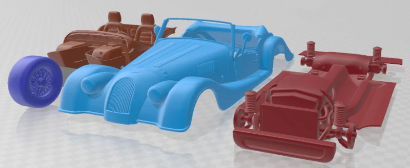Morgan Plus Four Printable Car 3D Print Model .c4d .max .obj .3ds .fbx .stl .blend 