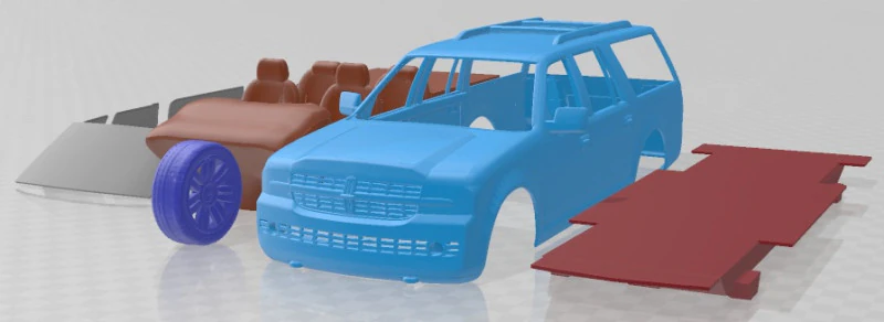 Lincoln Navigator 2007 Printable Car 3D Print Model .c4d .max .obj .3ds .fbx .stl .blend 