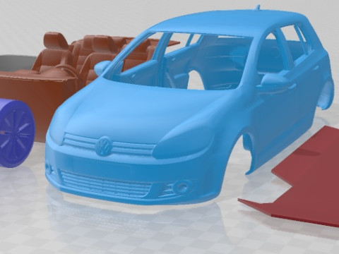 Volkswagen Golf 5 Door 2010 Printable Car 3D-printmodel