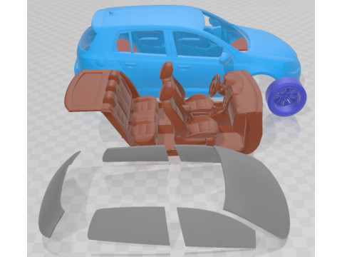 Volkswagen Golf 5 Door 2010 Printable Car 3D-Druckmodell