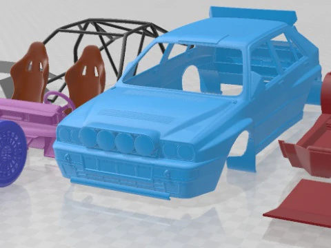 Lancia Delta HF Integrale Rally Printable Car 3D Print Model