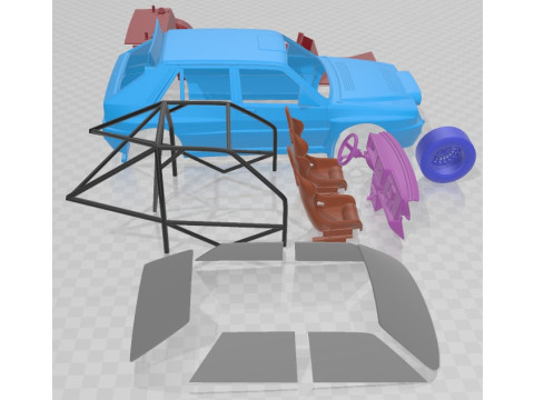 Lancia Delta HF Integrale Rally Printable Car Model do druku 3D