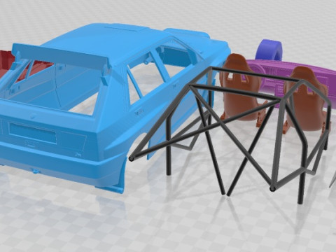 Lancia Delta HF Integrale Rally Printable Car Model do druku 3D