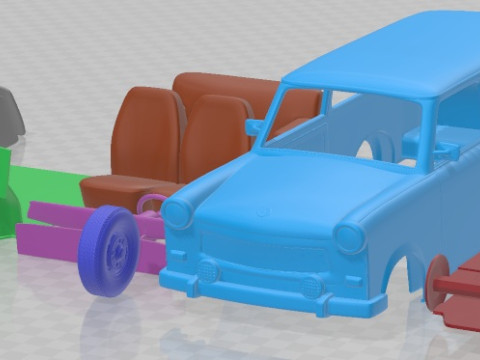 Trabant 601 kombi 1975 Printable Car 3D Print Model