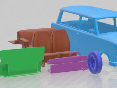 Trabant 601 kombi 1975 Printable Car 3D Print Model