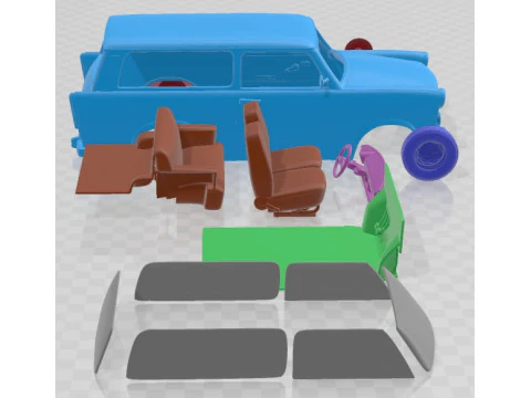 Trabant 601 kombi 1975 Printable Car 3D Print Model