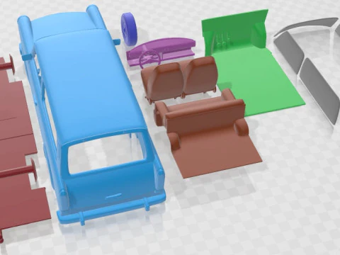 Trabant 601 kombi 1975 Printable Car 3D Print Model