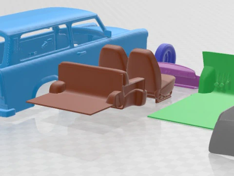 Trabant 601 kombi 1975 Printable Car 3D Print Model