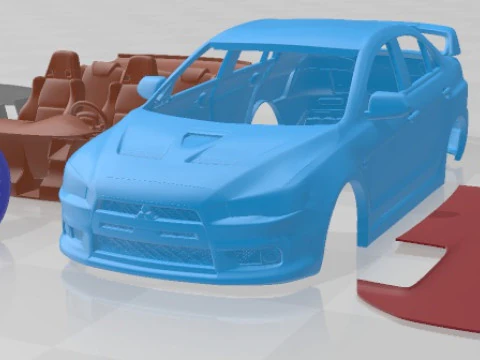 Mitsubishi Lancer Evolution X 2009 Printable Car 3D Print Model