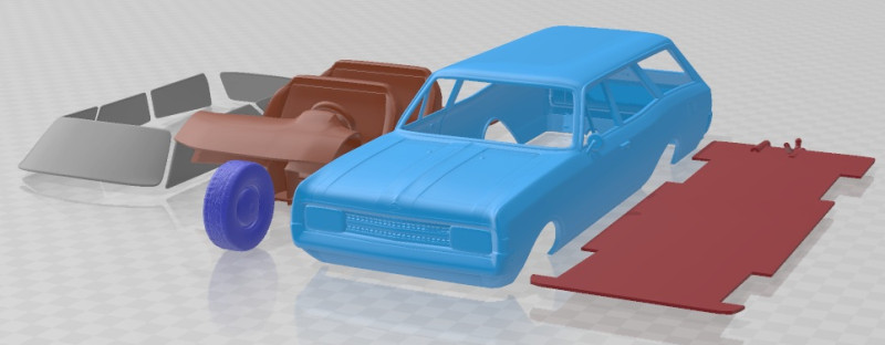 Opel Rekord Wagon 1967 Printable Car 3D Print Model .c4d .max .obj .3ds .fbx .stl .blend 