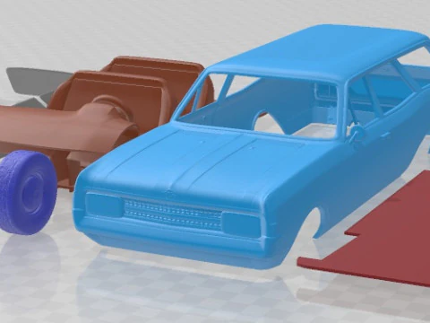 Opel Rekord Wagon 1967 Printable Car 3D Print Model