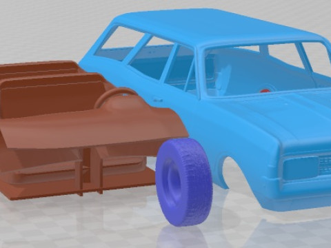 Opel Rekord Wagon 1967 Printable Car 3D Print Model