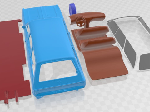Opel Rekord Wagon 1967 Printable Car 3D Print Model