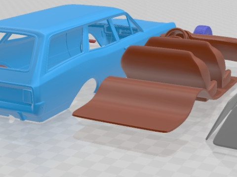Opel Rekord Wagon 1967 Printable Car 3D Print Model