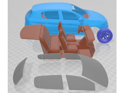 Peugeot 308 T9 Hatchback GTI 2017 Printable Car Model Cetak 3D