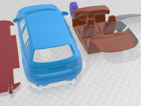 Peugeot 308 T9 Hatchback GTI 2017 Printable Car 3D Print Model