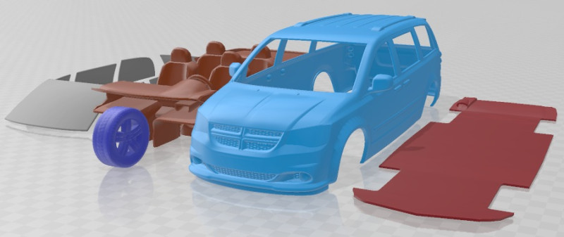 Dodge Grand Caravan 2011 Printable Car 3D प्रिंट मॉडल .c4d .max .obj .3ds .fbx .stl .blend 