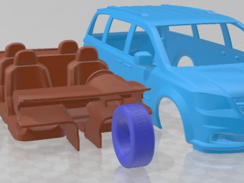 Dodge Grand Caravan 2011 Printable Car 3D प्रिंट मॉडल